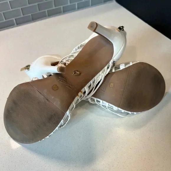 Thalia Sodi White Heels Size 10 4 Inch - Picture 8 of 10